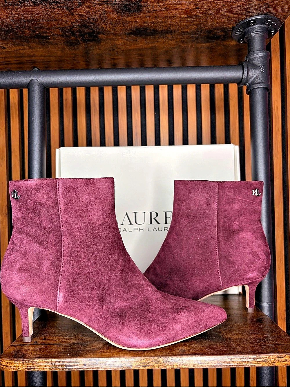 Lauren Ralph Lauren Francesca Suede Bootie Purple